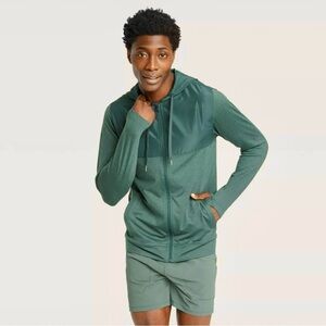 All in Motion Green Windbreaker Jacket Athletic Slim Fit